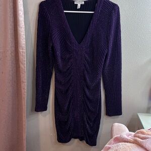 Sparkling Purple Long Sleeve Dress